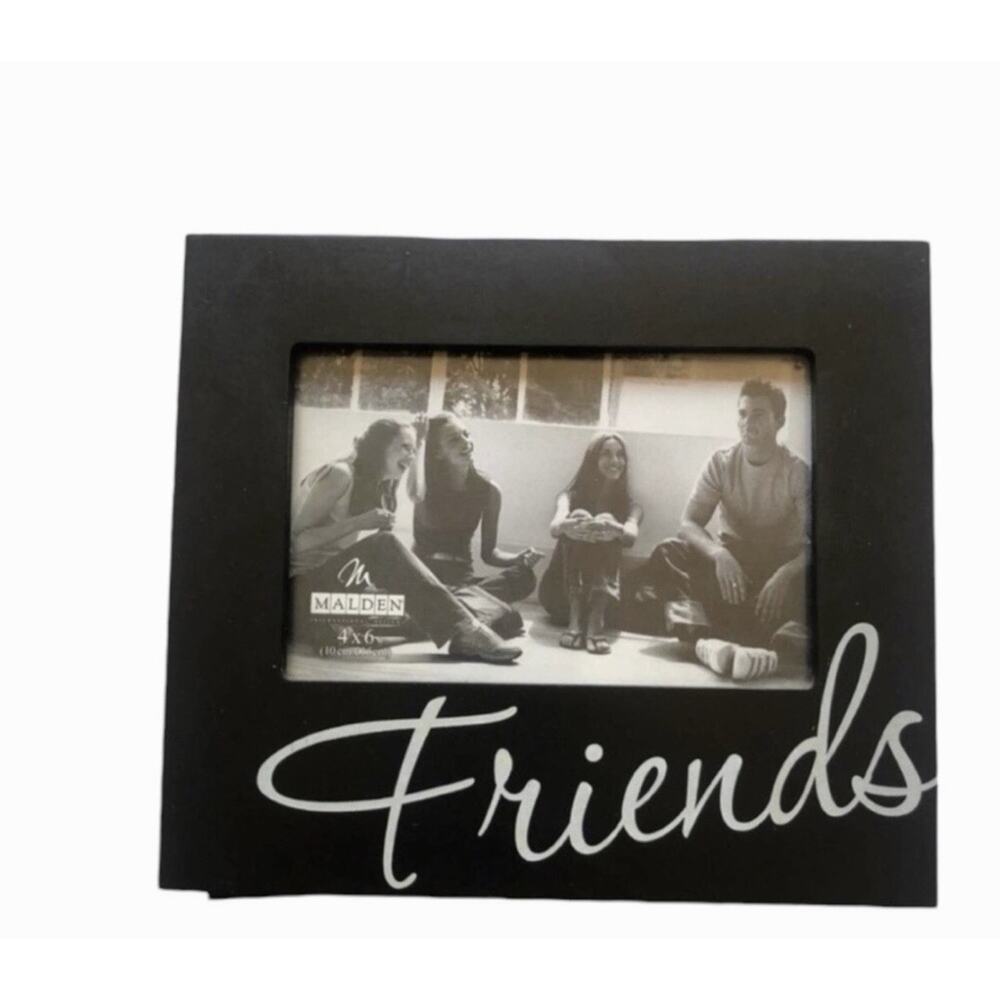 Malden “Friends” Black Picture Frame 4x6 Script Quote Photo Frame Horizontal